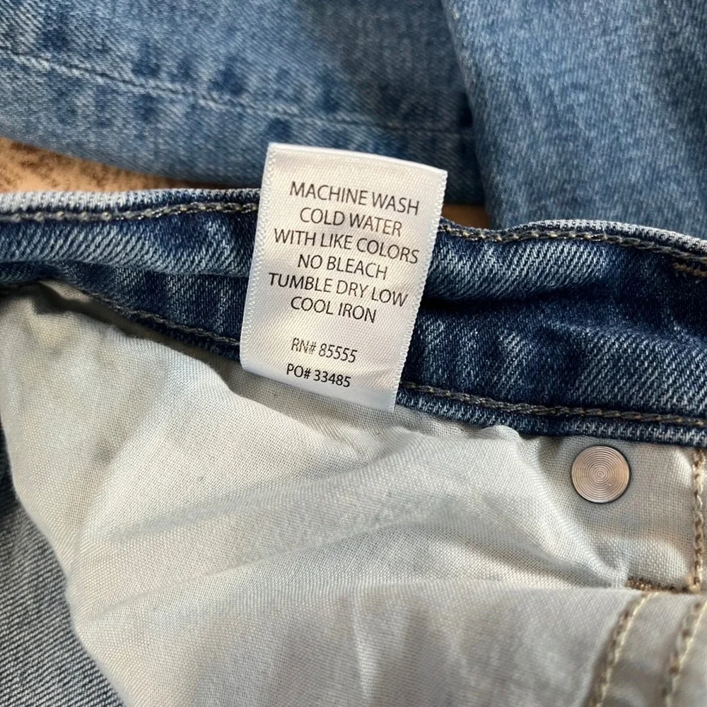 Pistola High Rise Straight Leg Jeans Womens 27 Medium Wash Blue Raw Hem Distress